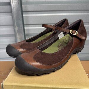 Merrell Shoes Womens Size 11 Brown Leather Mary Jane Plaza MJ Saddle J46104 NWOB